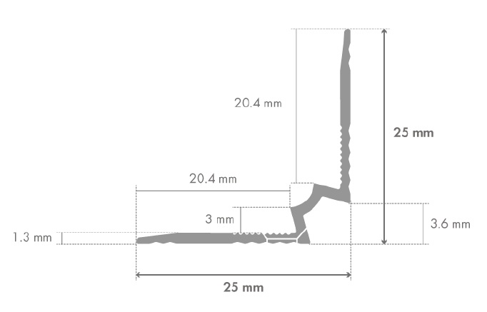 Pakāpiena iekšējais profils Quick-Step līmējamām vinila grīdām - Attēls 3