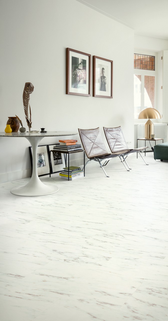 Vinila grīda Quick-Step Oro Marble Carrara White AVSTU40136